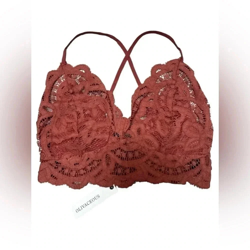 NWT Olivaceous Lace Bralette in Copper Size Small